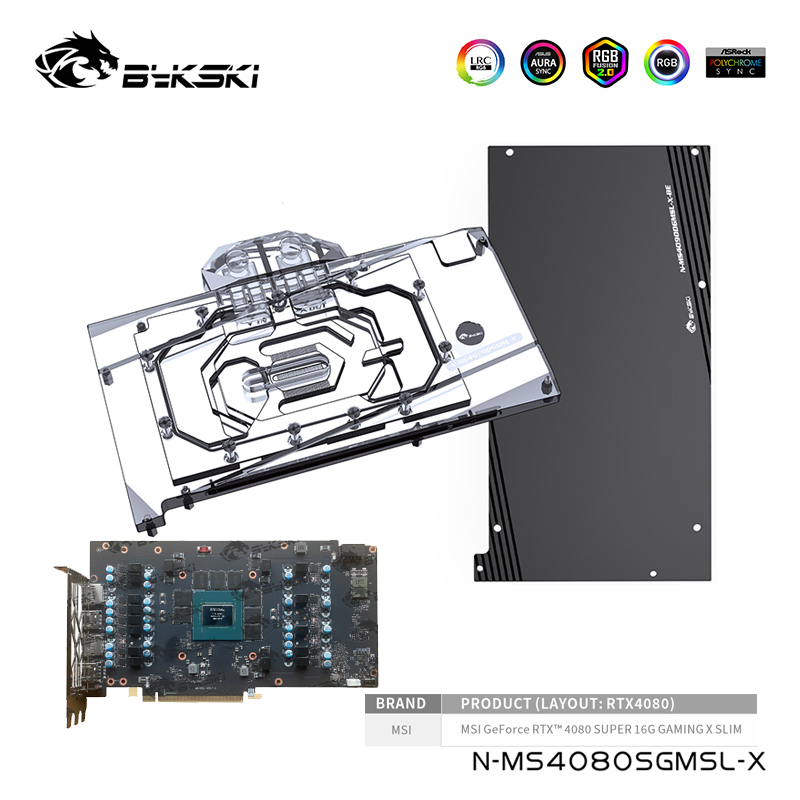 Rtx 4080 Water Cooling Block - Bykski bloc d'eau pour MSI Geforce
