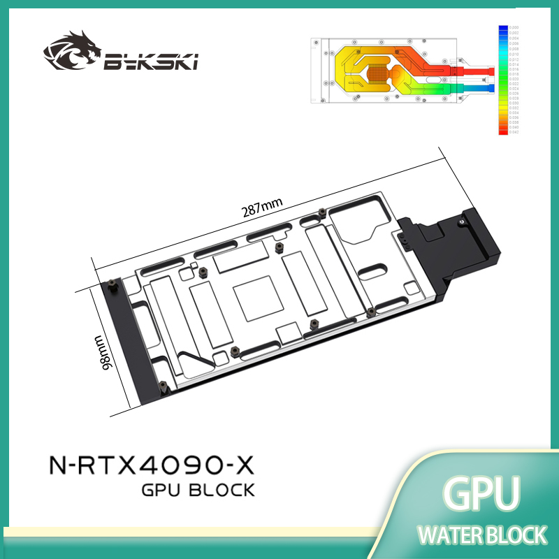 Rtx 4090 Water Block Full Cover - Bloc d'eau pour GPU Bykski N-RTX4090-X,