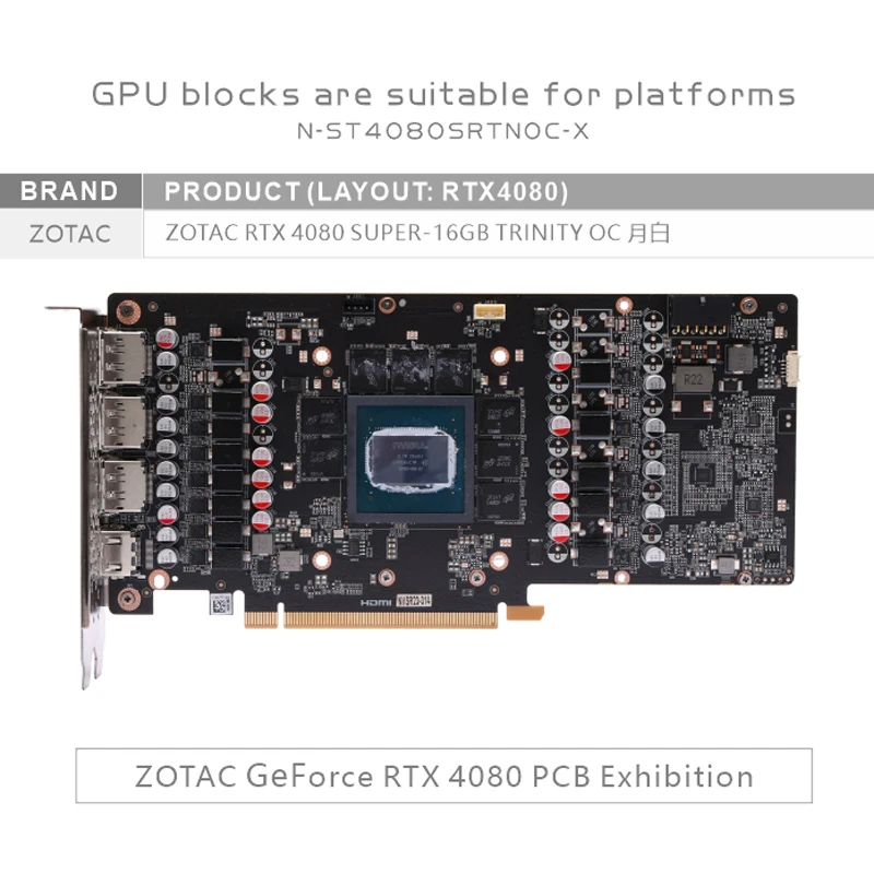 Bykski N-ST4080SRTNOC-X bloc G - Rtx 4080 Super 16Gb avis et prix