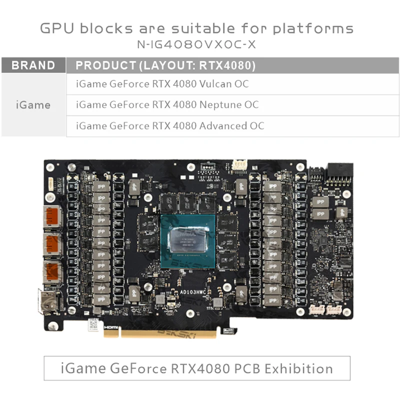 Bykski N-IG4080VXOC-X bloc GPU - Rtx 4080 Water Cooling Block avis et prix