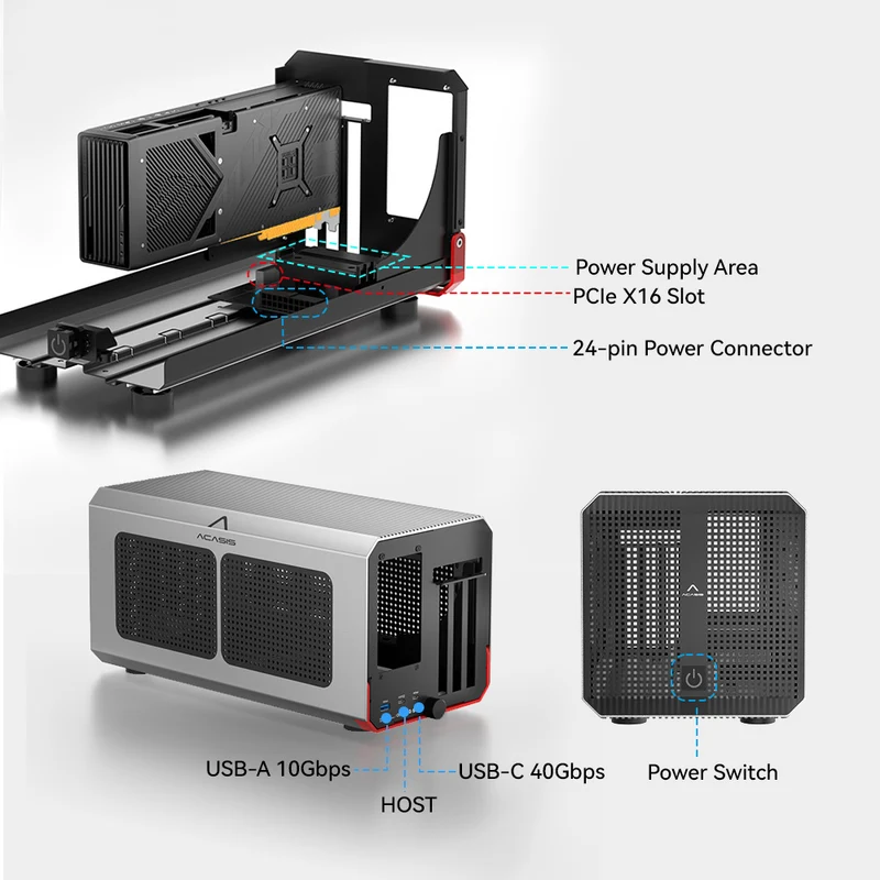 Boîtier eGPU Acasis 40 Gbps Th - Gpu External Dock Egpu Thunderbolt 4 avis et prix