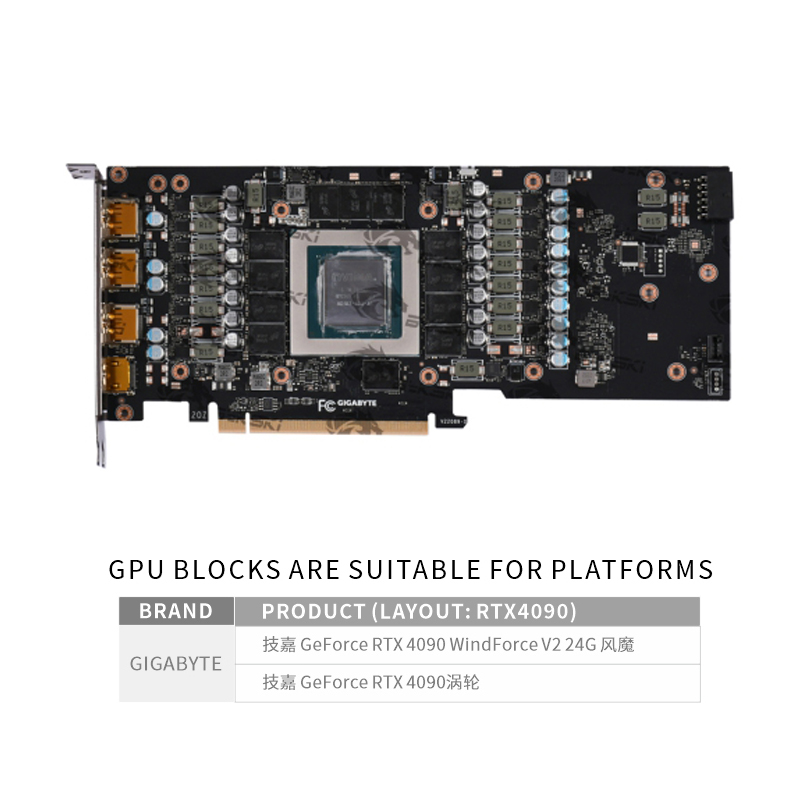 Bykski N-GV4090WF-X-V2 bloc GP - Rtx 4090 Water Block Full Cover avis et prix